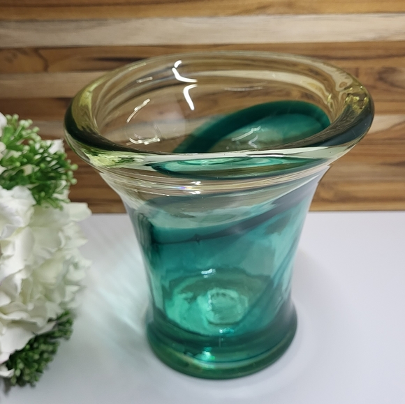 Signed Art Glass Vase - Hand Blown Glass - Arte Vagas - Picture 3 of 7